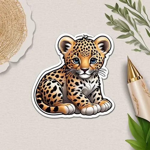 animal stickers,leopard,african leopard,cub,kawaii animal patches,clipart sticker,cheetah,ocelot,hosana,tiger cub,animal icons,cat vector,leopard head,safari,endangered,jaguar,panthera leo,zodiac sign leo,tiger png,bengal cat,Unique,Design,Sticker