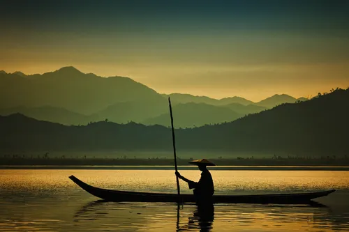 inle lake,fisherman,fishing float,backwaters,southeast asia,boat landscape,long-tail boat,mekong river,tranquility,paddler,canoe,mekong,monopod fisherman,canoes,old wooden boat at sunrise,fishermen,canoeing,row boat,srinagar,kayaker,Illustration,Abstract Fantasy,Abstract Fantasy 19