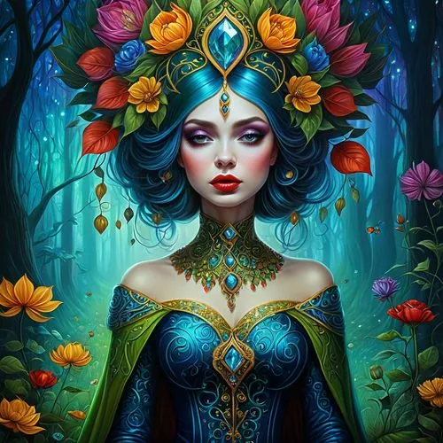 fantasy portrait,flora,fairy peacock,fantasy art,the enchantress,elven flower,mystical portrait of a girl,faerie,fairy queen,faery,girl in flowers,blue enchantress,fantasy woman,rosa 'the fairy,flower fairy,beautiful girl with flowers,girl in a wreath,fantasy picture,masquerade,fantasia,Photography,General,Natural