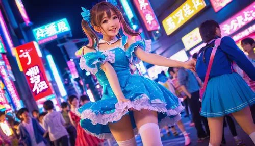 anime japanese clothing,harajuku,shibuya,mikuru asahina,hatsune miku,anime 3d,shopping street,city trans,japanese idol,colorful city,naginatajutsu,tokyo city,shinjuku,kotobukiya,shibuya crossing,sonoda love live,japanese kawaii,miku,miku maekawa,kawaii girl,Illustration,Japanese style,Japanese Style 13