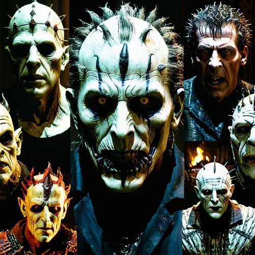 nightbreed,lacedaemonians,hellraiser,frankensteins,halloween masks,lordi,Illustration,Realistic Fantasy,Realistic Fantasy 33