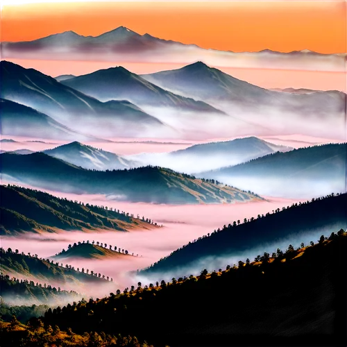 japanese mountains,mountainous landscape,mountain landscape,foggy mountain,foggy landscape,japan landscape,sea of clouds,mountain scene,mountain sunrise,blue ridge mountains,sea of fog,the landscape of the mountains,alpine landscape,world digital painting,alishan,carpathians,mountains,northern black forest,landscape background,mountain ranges,Illustration,Black and White,Black and White 14