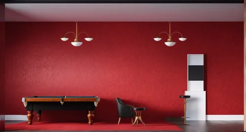 color the billiard table in black,red wall,wall plaster,red paint,wall sticker,interior decoration,wall paint,red background,search interior solutions,modern decor,wall decoration,danish room,house pa