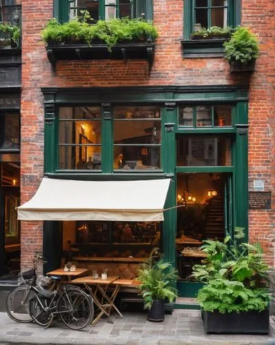 new york restaurant,wine tavern,outdoor dining,timber framed building,street cafe,restaurant ratskeller,old town house,awnings,brick house,cobbles,bistrot,boutique hotel,scandinavian style,a restaurant,red brick,alfresco,irish pub,paris cafe,the cobbled streets,crooked house,Art,Classical Oil Painting,Classical Oil Painting 06