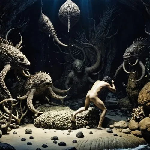 diorama,avp,deepsea,mermen,lovecraftian,serpentarium,Photography,General,Fantasy