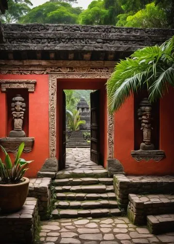 gulangyu,sanshui,fengshui,vietnam,taman ayun temple,buddhist temple,wudang,dojo,palyul,courtyard,xishui,pagodas,asian architecture,lantau,guojie,haiyuan,yangshao,inside courtyard,pengshui,jianghuai,Illustration,Realistic Fantasy,Realistic Fantasy 33