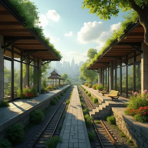 roof landscape,sake gardens,walkway,landscape background,streamwood,teahouse,terrace,japanese zen garden,violet evergarden,japan garden,sylvania,zen garden,landscaped,pathway,railroad station,japan landscape,kyoto,ghibli,elevated railway,train platform,Photography,General,Realistic