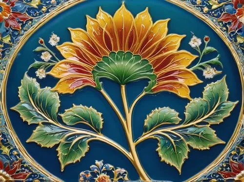 floral ornament,maiolica,floral rangoli,majolica,floral decoration,decorative plate,Art,Classical Oil Painting,Classical Oil Painting 36