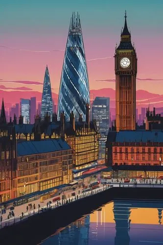 city of london,londres,londono,london,londen,london buildings,westminster,londinium,paris - london,london bridge,londoner,westminster palace,inglaterra,visitbritain,united kingdom,angleterre,lond,londons,city scape,world digital painting,Illustration,Retro,Retro 11