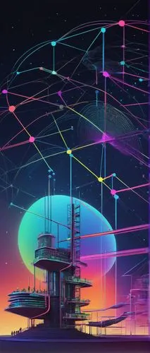 futuristic landscape,synth,cyberspace,cyberscene,cyberia,futuristic,connections,cybertown,cybercity,cyberworld,silico,scifi,cybernet,cyberport,80's design,neutrino,cellular tower,digitalism,teledata,futuregen,Art,Classical Oil Painting,Classical Oil Painting 40