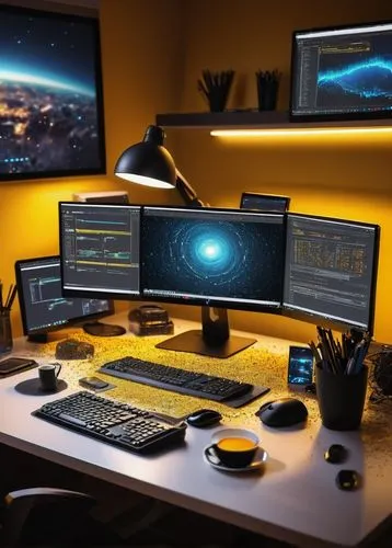 computer workstation,computer room,working space,workstations,monitor wall,desk,monitors,director desk,work space,workstation,apple desk,work desk,computer monitor,work station,control desk,deskpro,modern office,workspace,blackmagic design,monitor,Illustration,Abstract Fantasy,Abstract Fantasy 19