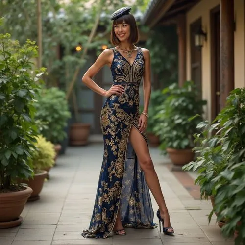 jinglei,cheongsam,a floor-length dress,miss vietnam,eveningwear,evening dress,Photography,Fashion Photography,Fashion Photography 03