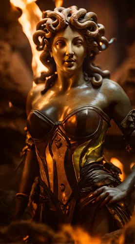 fire background,justitia,goddess of justice,fire angel,cybele,pillar of fire,athena,lady justice,fire siren,flame of fire,firedancer,flame spirit,figure of justice,decorative figure,medusa gorgon,breastplate,medusa,molten metal,minerva,gorgon