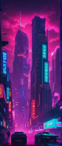 cyberpunk,cityscape,colorful city,futuristic landscape,fantasy city,shinjuku,tokyo city,metropolis,futuristic,shanghai,neon,vapor,evening city,tokyo,city at night,ultraviolet,neon ghosts,purple wallpaper,80s,dystopian,Conceptual Art,Sci-Fi,Sci-Fi 26