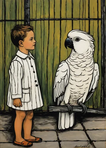 a collection of short stories for children,white pigeon,kate greenaway,david bates,white pigeons,prisoner,book illustration,king vulture,ornithology,cage bird,little corella,cockatoo,egyptian vulture,white bird,birdcage,white grey pigeon,childrens books,bird painting,two pigeons,doves and pigeons,Art,Artistic Painting,Artistic Painting 01
