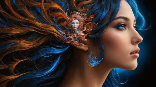 fantasy art,fantasy portrait,fractals art,blue enchantress,mystical portrait of a girl,fantasy woman,medusa,world digital painting,mermaid vectors,geisha,3d fantasy,vanessa (butterfly),fantasy picture,fairy peacock,radha,ulysses butterfly,passion butterfly,faerie,faery,tiger lily