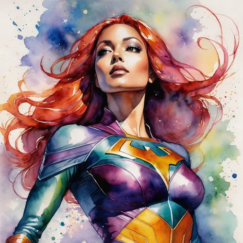 starfire,fantasy woman,head woman,super heroine,xmen,andromeda,x-men,fiery,firestar,wonder,color pencils,superhero,wonderwoman,super woman,daphne,goddess of justice,sprint woman,poison ivy,bodypaint,scarlet witch,Conceptual Art,Daily,Daily 32