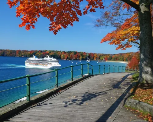 mackinac island,frontenac,nassau,bar harbor,maine,upper michigan,lake freighter,federsee pier,cruiseferry,great lakes,dock on beeds lake,lake ontario,niagara,passenger ferry,quebec,lakeshore,port stanley,ontario,docked,ferryboat,Illustration,Realistic Fantasy,Realistic Fantasy 19