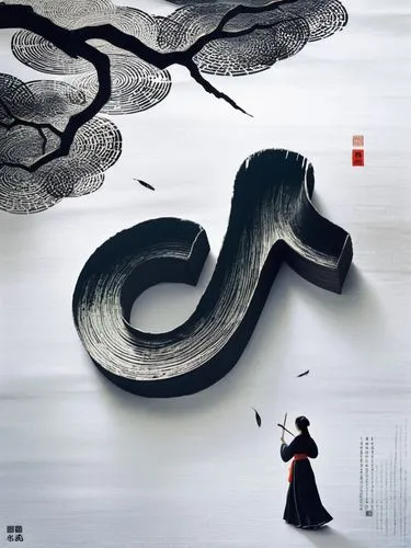 an asian painting depicting a woman holding a small bird and an arrow,guqin,japanese art,wudang,zhuangzi,daoism,kunqu,Illustration,Realistic Fantasy,Realistic Fantasy 08