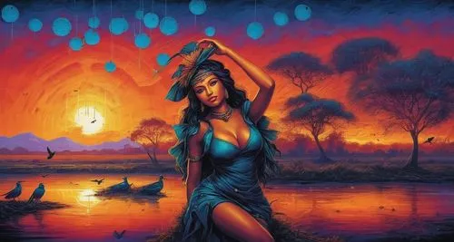 inanna,dubbeldam,sundancer,asherah,sorceress,fantasy art,shamanic,fantasy picture,promethea,fire dancer,kupala,beltane,lake of fire,shamanistic,shamanism,tantrik,nephthys,babalon,amphitrite,hildebrandt,Illustration,Realistic Fantasy,Realistic Fantasy 25