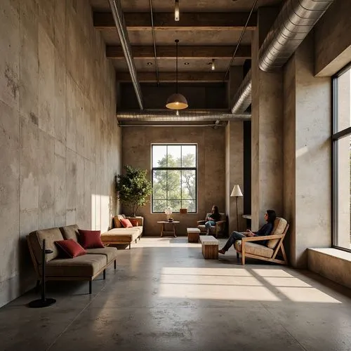 loft,lofts,concrete ceiling,exposed concrete,minotti,dogpatch,contemporary decor,officine,cassina,modern decor,apartment lounge,living room,interiors,associati,penthouses,warehouse,daylighting,home interior,interior design,interior modern design