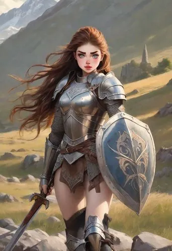 female warrior,warrior woman,elona,scotswoman,joan of arc,clanranald,Digital Art,Impressionism