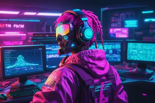 cyberpunk,cyber,neon human resources,80s,operator,computer,scifi,neon,cyberspace,coder,aesthetic,cyber glasses,electronic market,80's design,electronic,trader,mute,cpu,futuristic,freelancer,Conceptual Art,Sci-Fi,Sci-Fi 28