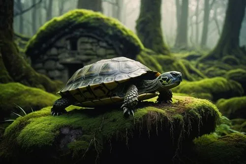 land turtle,tortue,turtle,marsh turtle,oogway,tortoise,painted turtle,turtle tower,turtletaub,terrapin,trachemys,turtling,turtleback,tortoises,giant tortoise,terrapins,tortuous,turtles,disneynature,stacked turtles,Illustration,Realistic Fantasy,Realistic Fantasy 05