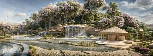 fairy village,landscape designers sydney,fairy world,landscape design sydney,3d rendering,gardens by the bay,3d fantasy,fantasy world,the disneyland resort,knight village,eco hotel,fairy tale castle,nature garden,nativity village,puy du fou,fantasy landscape,genesis land in jerusalem,artificial island,mineral spring,render