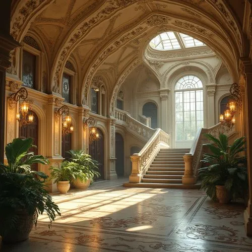 entrance hall,foyer,orangery,cochere,cliveden,europe palace,royal interior,conservatory,hallway,orangerie,enfilade,hermitage,ornate room,musée d'orsay,villa cortine palace,hall,glyptotek,louvre,ritzau,atriums,Photography,General,Realistic