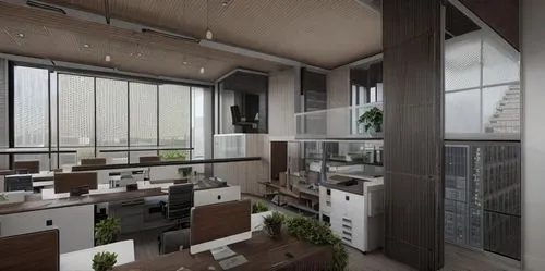 modern office,modern kitchen interior,penthouse apartment,modern kitchen,sky apartment,offices,loft,an apartment,kitchen interior,kitchen design,3d rendering,shared apartment,daylighting,apartment,appartment building,interior modern design,school design,archidaily,modern room,modern minimalist kitchen,Commercial Space,Working Space,Biophilic Serenity