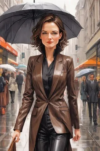 walking in the rain,woman in menswear,woman walking,sci fiction illustration,businesswoman,fashion vector,world digital painting,pedestrian,white-collar worker,a pedestrian,women fashion,woman holding a smartphone,business woman,woman shopping,overcoat,spy,photoshop manipulation,woman thinking,sprint woman,girl walking away,Digital Art,Comic