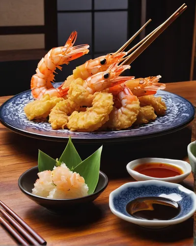 Imagine enjoying a plate of shrimp tempura at a bustling Japanese restaurant in Tokyo.,shrimp tempura,botan shrimp,japanese tempura,tempura,japanese cuisine,the best sweet shrimp,freshwater prawns,fre