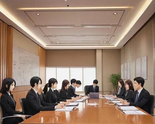 board room,boardrooms,boardroom,meeting room,salarymen,conference room,a meeting,salaryman,human resources,meeting,business training,neon human resources,oticon,executives,managership,businesspeople,dentsu,interoffice,videoconferencing,karoshi,Illustration,Japanese style,Japanese Style 04