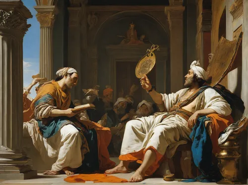 school of athens,apollo and the muses,the death of socrates,children studying,orange robes,classical antiquity,apollo hylates,bougereau,contemporary witnesses,the annunciation,pilate,thymelicus,holy family,samaritan,louvre,church painting,virgos,artemisia,la nascita di venere,2nd century,Art,Classical Oil Painting,Classical Oil Painting 40