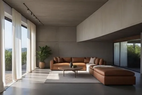 a living room with large windows and a couch in front,minotti,natuzzi,modern living room,interior modern design,modern minimalist lounge,cassina,Photography,General,Realistic