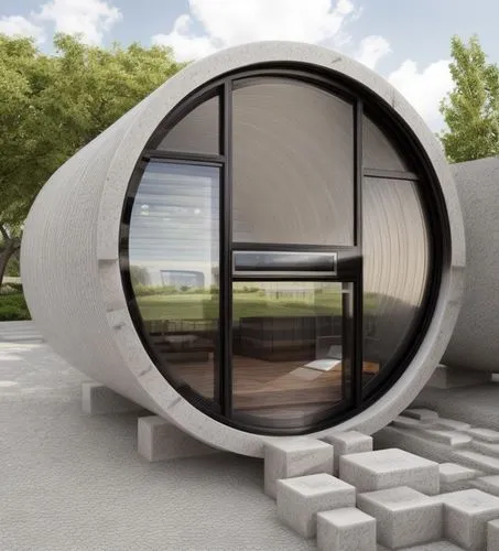 cubic house,3d rendering,futuristic architecture,cube house,dog house,inverted cottage,kennel,pizza oven,render,sky space concept,modern house,modern architecture,igloo,snowhotel,concrete pipe,round h