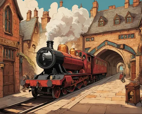 hogwarts express,hogwarts,steam special train,steam locomotives,steam train,steam engine,steam locomotive,scotsman,merchant train,steam railway,steam power,wooden railway,wooden train,locomotive roundhouse,ghost locomotive,children's railway,the train,full steam,museum train,locomotion,Illustration,Children,Children 04