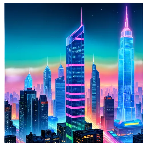 colorful city,cyberpunk,shanghai,fantasy city,futuristic landscape,cityscape,city trans,sky city,skyscrapers,city skyline,futuristic,cyberspace,chongqing,skycraper,nanjing,high-rises,skyline,80's design,burj,dubai,Conceptual Art,Daily,Daily 17