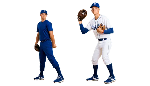 Male athlete, free spirit, baseball player, dynamic pose, throwing ball, wearing baseball uniform, white shirt, blue pants, baseball glove, sneakers, muscular arms, focused facial expression, afternoo