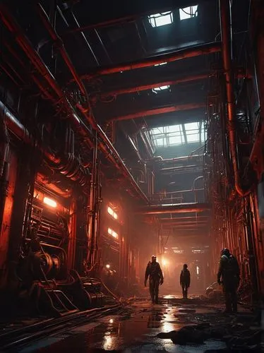 industrial hall,empty factory,mining facility,factory hall,industrial,industrial ruin,factories,abandoned factory,industries,warehouse,under the moscow city,sci fi surgery room,steelworker,refinery,heavy water factory,dystopian,underground,game art,chemical plant,metallurgy,Conceptual Art,Fantasy,Fantasy 06