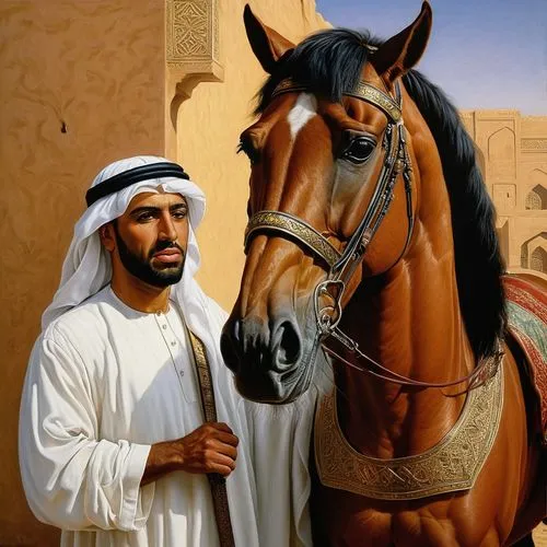 an arabic man with horse,arabians,arabian horse,arabian horses,man and horses,thoroughbred arabian,emirati,arabian,united arab emirates,meydan,qutaiba,quatar,masar,zabeel,united arabic emirates,emirat