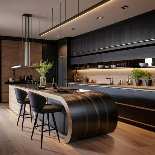 modern kitchen interior,bar counter,modern kitchen,kitchen design,piano bar,modern minimalist kitchen,modern decor,interior modern design,penthouse apartment,contemporary decor,kitchen interior,unique bar,wine bar,bar stools,bar,tile kitchen,liquor bar,big kitchen,kitchen counter,interior design