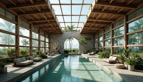 amanresorts,pool house,anantara,conservatory,swimming pool,tropical house,orangerie,outdoor pool,wintergarden,aqua studio,luxury home interior,orangery,shangri,roof top pool,roof landscape,sunroom,glasshouse,shangrila,glass roof,spa