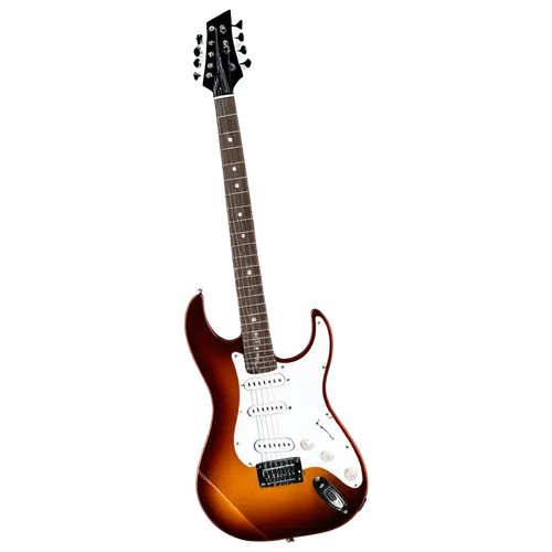 Electric guitar, shiny metallic body, sleek design, bolt-on neck, black pickups, silver knobs, whammy bar, leather strap, rockstar pose, solo performance, spotlight shining down, dark background, dram