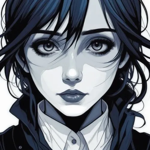 kanno,furuta,ciel,jurata,shimei,manami,rukia,vani,alita,fukawa,kawakami,marinette,worried girl,konan,clementine,anchoress,haru,saiko,camie,mizuhara,Illustration,Black and White,Black and White 12