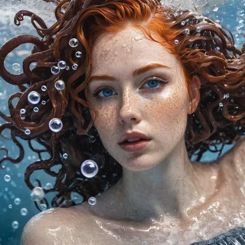 jingna,siren,water nymph,under the water,underwater,naiad,Conceptual Art,Fantasy,Fantasy 03