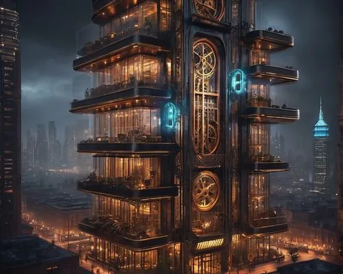 electric tower,renaissance tower,the skyscraper,skyscraper,urban towers,metropolis,steel tower,the energy tower,skyscraper town,steampunk,residential tower,pc tower,tower clock,stalin skyscraper,fantasy city,multistorey,areopolis,sky apartment,clocktower,futuristic architecture,Illustration,Realistic Fantasy,Realistic Fantasy 13