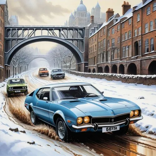 ford capri,lotus europa,aston martin v8 vantage (1977),ford maverick,ford capri rs 2600,lotus elite,austin allegro,jensen interceptor,muscle car cartoon,alpine a110,triumph gt6,ford cortina,opel gt,vauxhall firenza,ford pinto,triumph dolomite,volvo 140 series,volvo 66,volvo 164,jaguar xjs,Conceptual Art,Fantasy,Fantasy 30