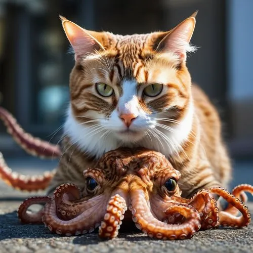 octopussy,octopus,octopus tentacles,tentacled,kraken,cat friend,Photography,General,Realistic